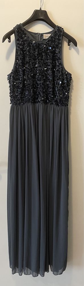 Официална дълга сива рокля с пайети Lace&Beads размер L