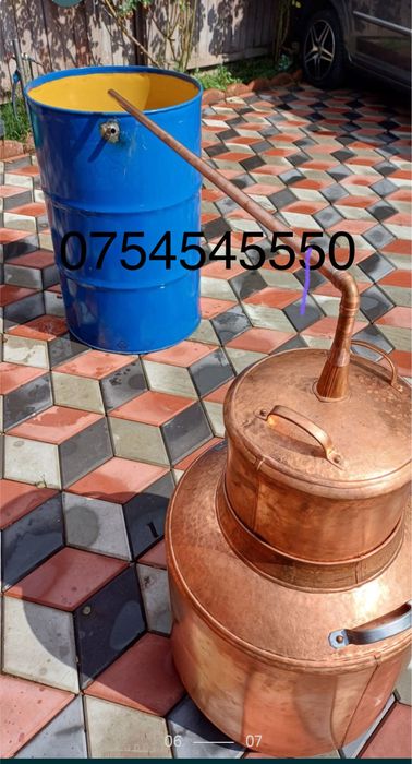 Cazane de facut tuica din tabla de cupru cu mestecator