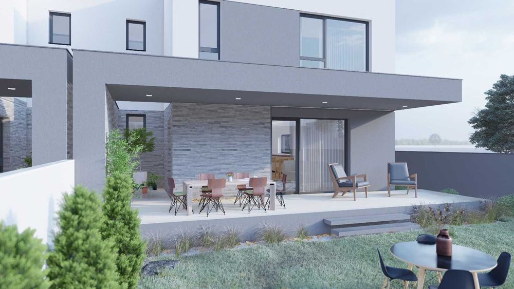 Duplex modern despartit prin garaje