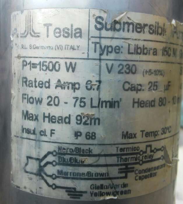 Pompa submersibila Tesla Libbra 150 M - 1500 W