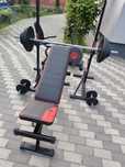 Set multifuncțional greutăți 106kg , bancă și suport greutăți home-gym