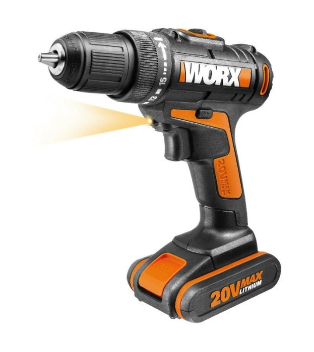 Акумулаторен Винтоверт Бормашина WORX 20V 2 батерии Зарядно Чанта