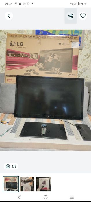 Телевизор,ж/к, диагональ 107