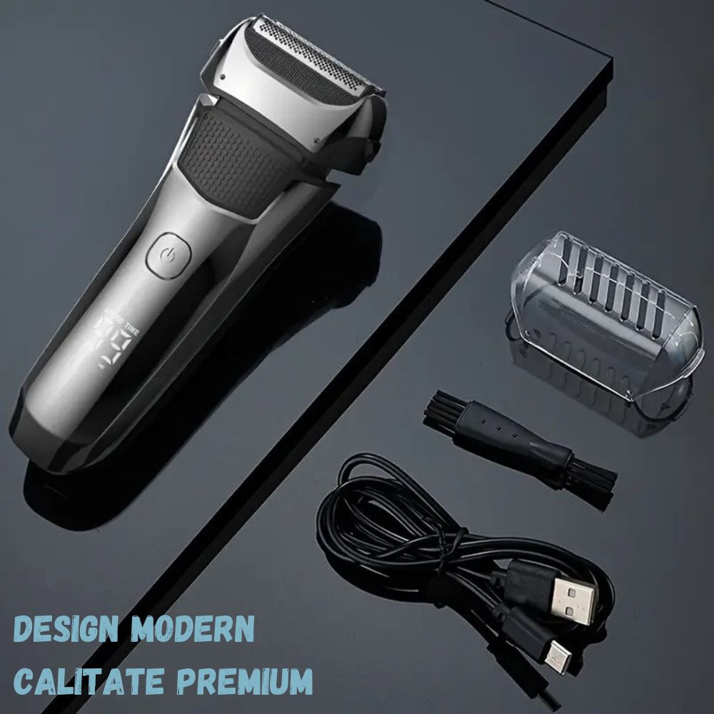Aparat de Ras Electric Profesional, 8600 RPM, 3 Lame, Trimmer, USB