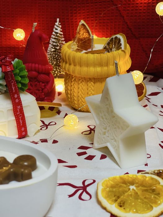 Коледни свещи от соев восък