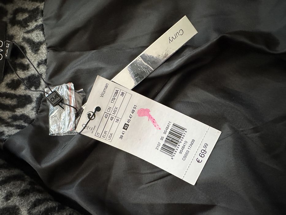 Palton xxl cu lana OVS animal print