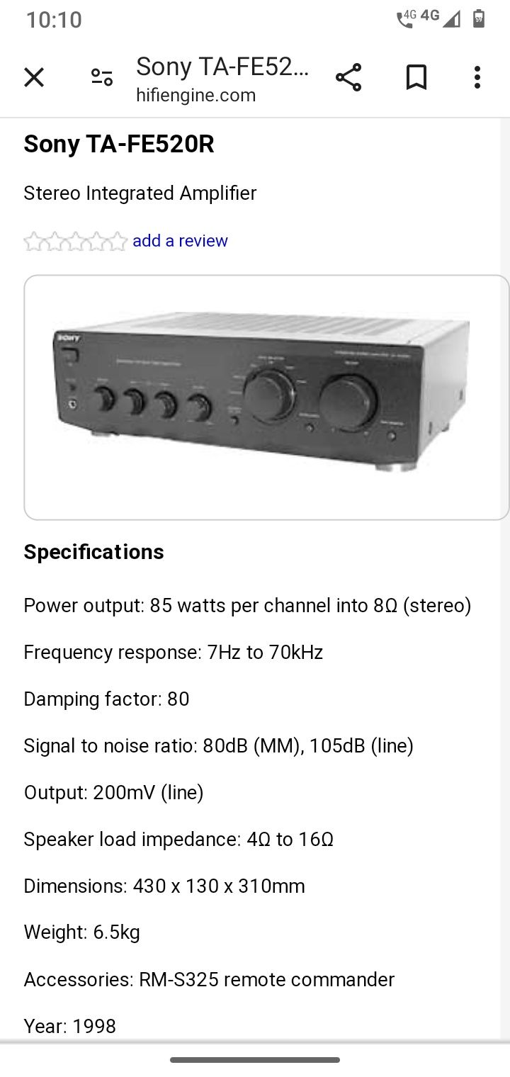 Sony TA-FE520R amplificator