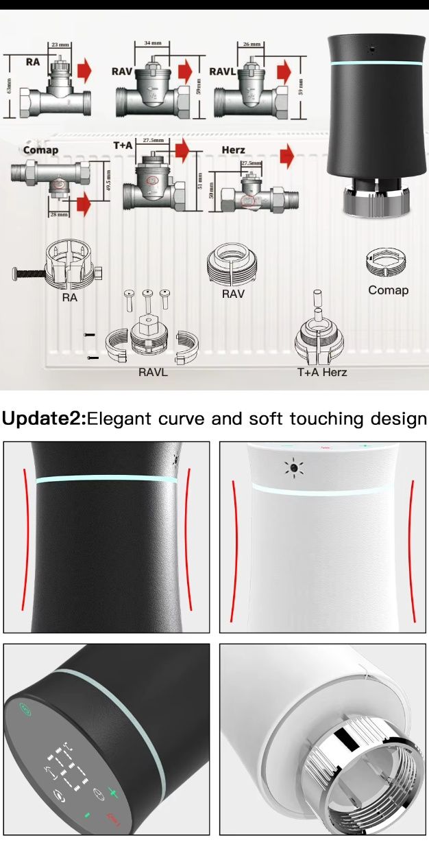 Умный термостат для радиаторов MOES ZigBee3.0 TRV