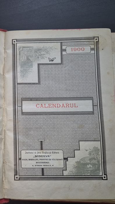 Calendarul Minerva anul 1900 vechi romanesc