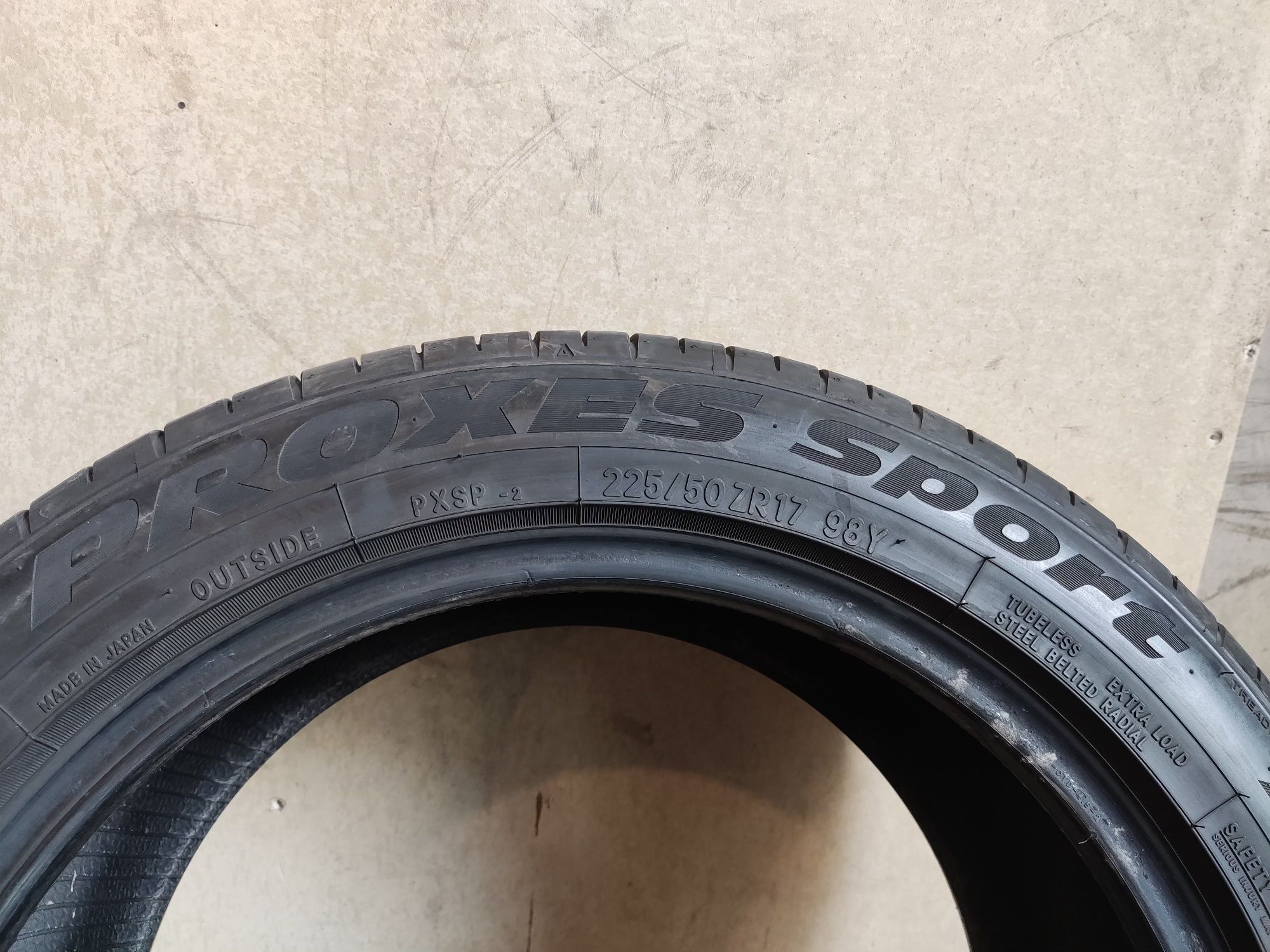 1бр лятна гума 225/50/17 Toyo Proxes Sport ,7mm грайфер