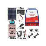 Kit pachet gard electric 6 Joule 12 220V panou baterie 18ah 1000m