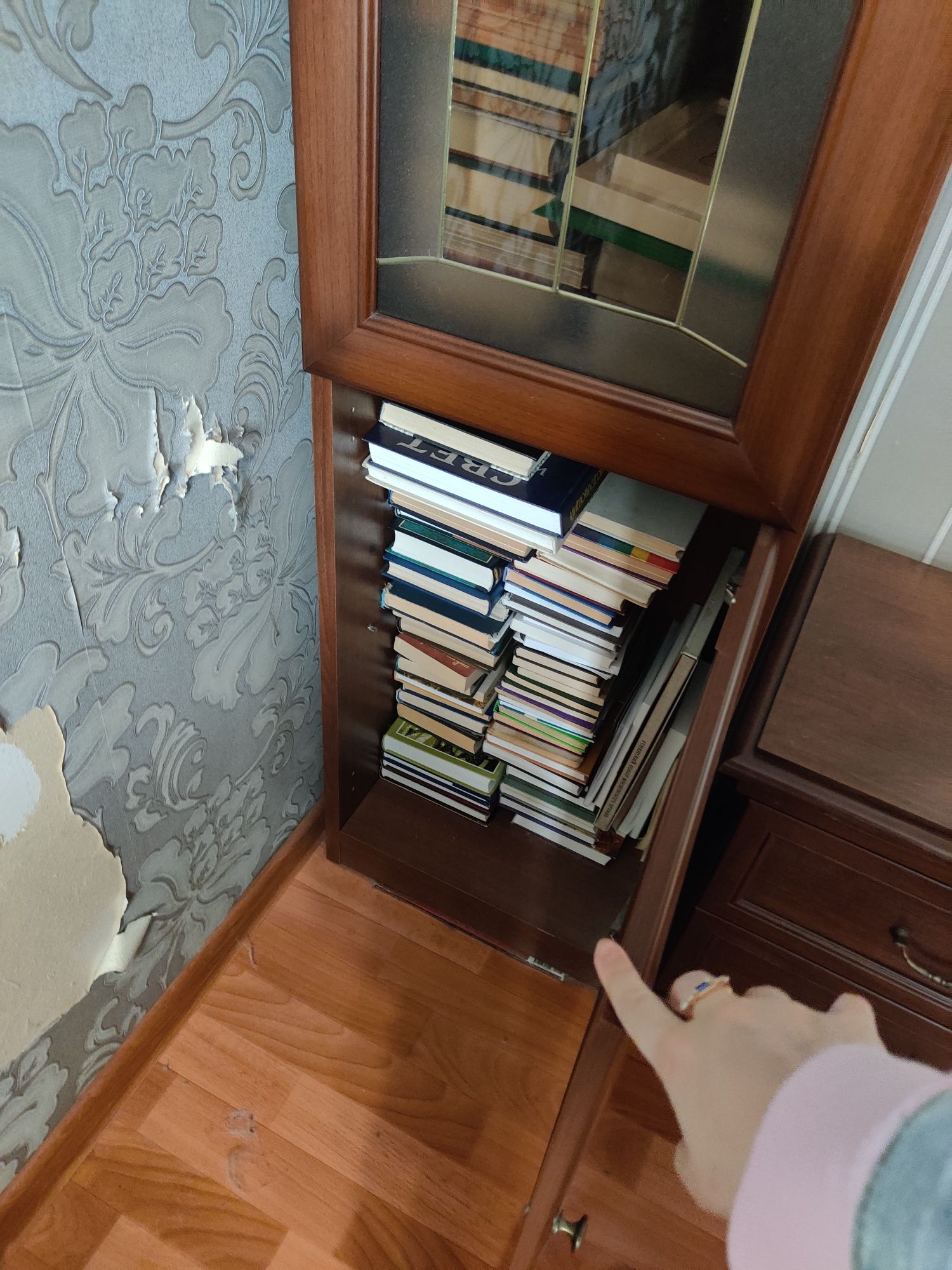 Шкаф книжный, со стеклянной дверцей