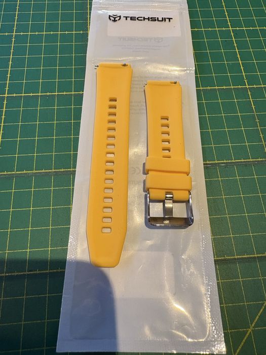 Curea Ceas Cauciuc 20mm Techsuit - Galben