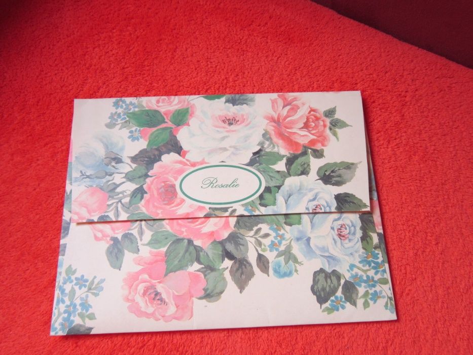 cadou inedit -set vintage cu flori- coli si plicuri retro "Rosalie"