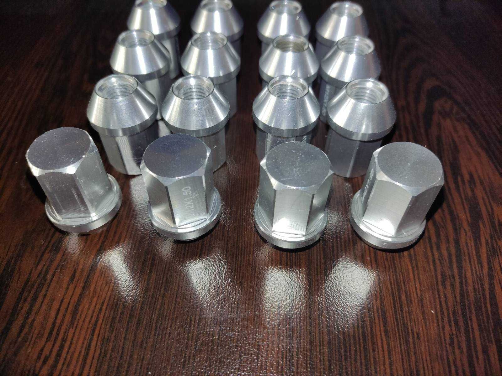 16 броя нови алуминиеви гайки за джанти с профил конус и резба M12/1.5