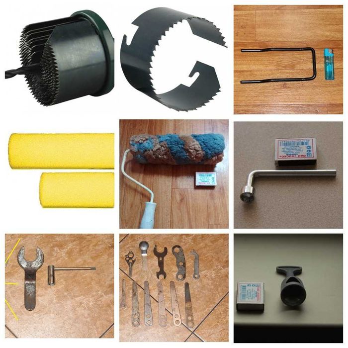 Набор кольцевых пил, шубки д/валика поролоновые, ключи гаечные и др.