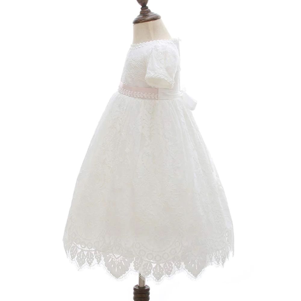 ПРОМОЦИЯ! Бяла, детска рокля за официален повод, кръщене или сватба