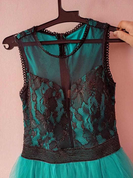 Rochie eleganta turcoaz scurta