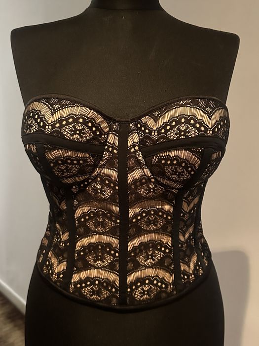 Nou Corset couture negru dantela sexy Ana Radu