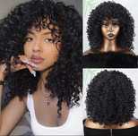 Peruca T67 Afro Bruneta Neagra par cret creata ondulata volum breton
