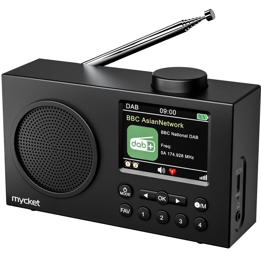 MYCKET акумулаторно DAB/DAB+/FM радио/Bluetooth/2,4” LCD цветен екран