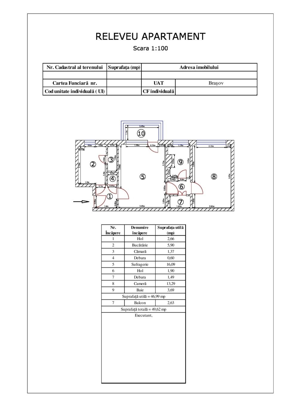 Releveu apartament,casa,Certificat Energetic topograf autorizat Anpi