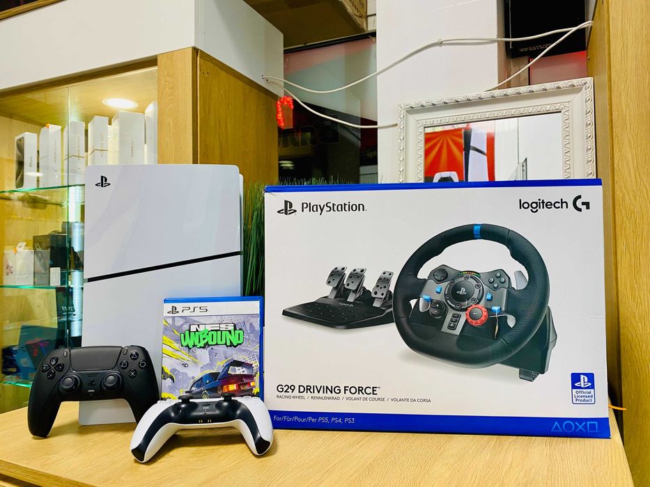 PlayStation 5 (PS5) Slim, 1TB, D-Chassis + Logitech G29 + Периферия