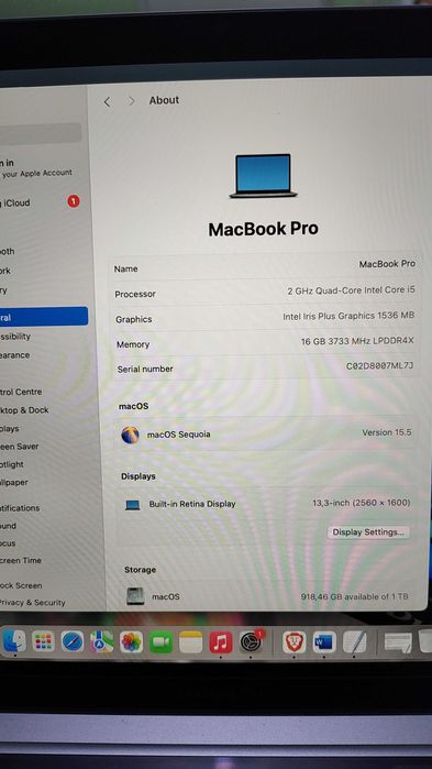Лаптоп Mac Book Pro A2251, i5,16 RAM, 1Tb