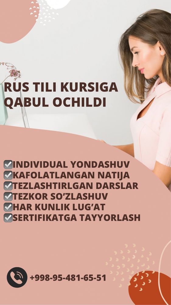 Rus tili kurslariga chegirmali qabul boshlandi