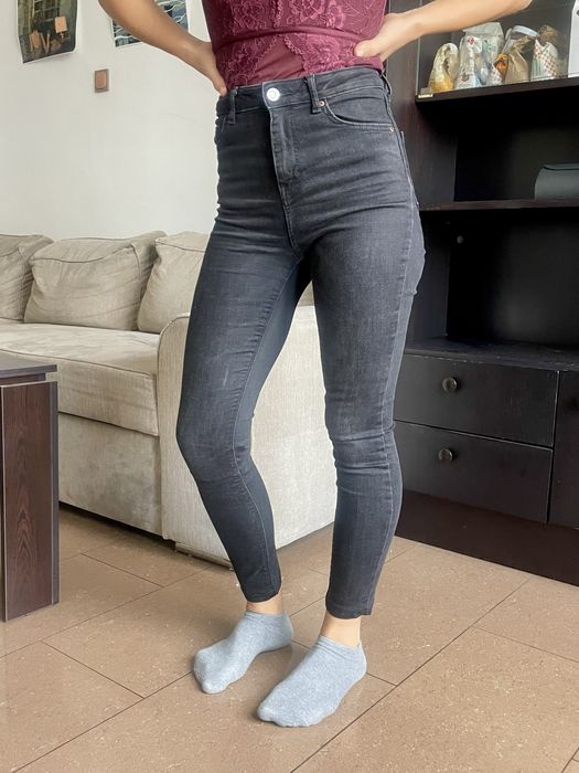 High Waist черни дънки