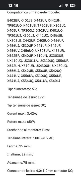 Alimentatoare laptop /asus /hp