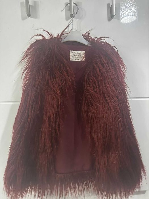Vesta din blăniță roșie Zara - fetițe 5 -6 ani