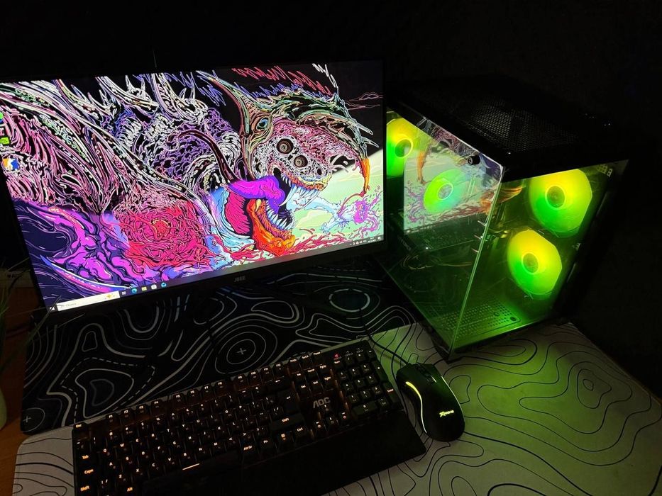 Мощный Игровой Компьютер ПК ( Полный комплект) Монитор, Клавиатура Мыш