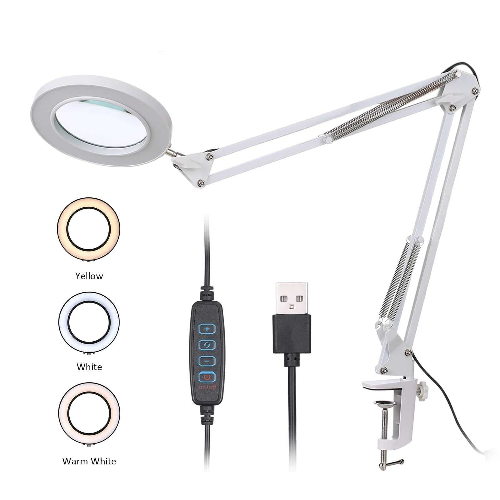 Козметична лампа лупа / Лампа за миглопластика и грим / LED Ринг Лампа
