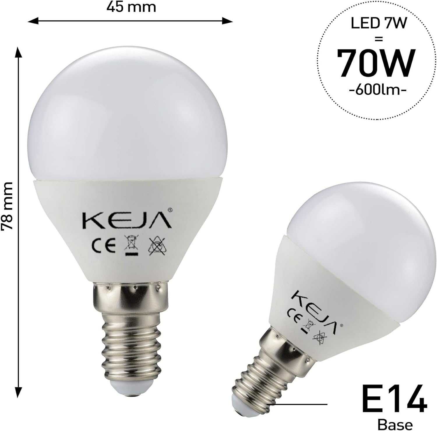 Bec LED G45 7W E14 Lumina Calda