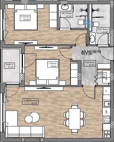 Продава се Тристаен апартамент в Пловдив, Остромила - 106 кв.м за 1269 €/кв.м - Снимка #1