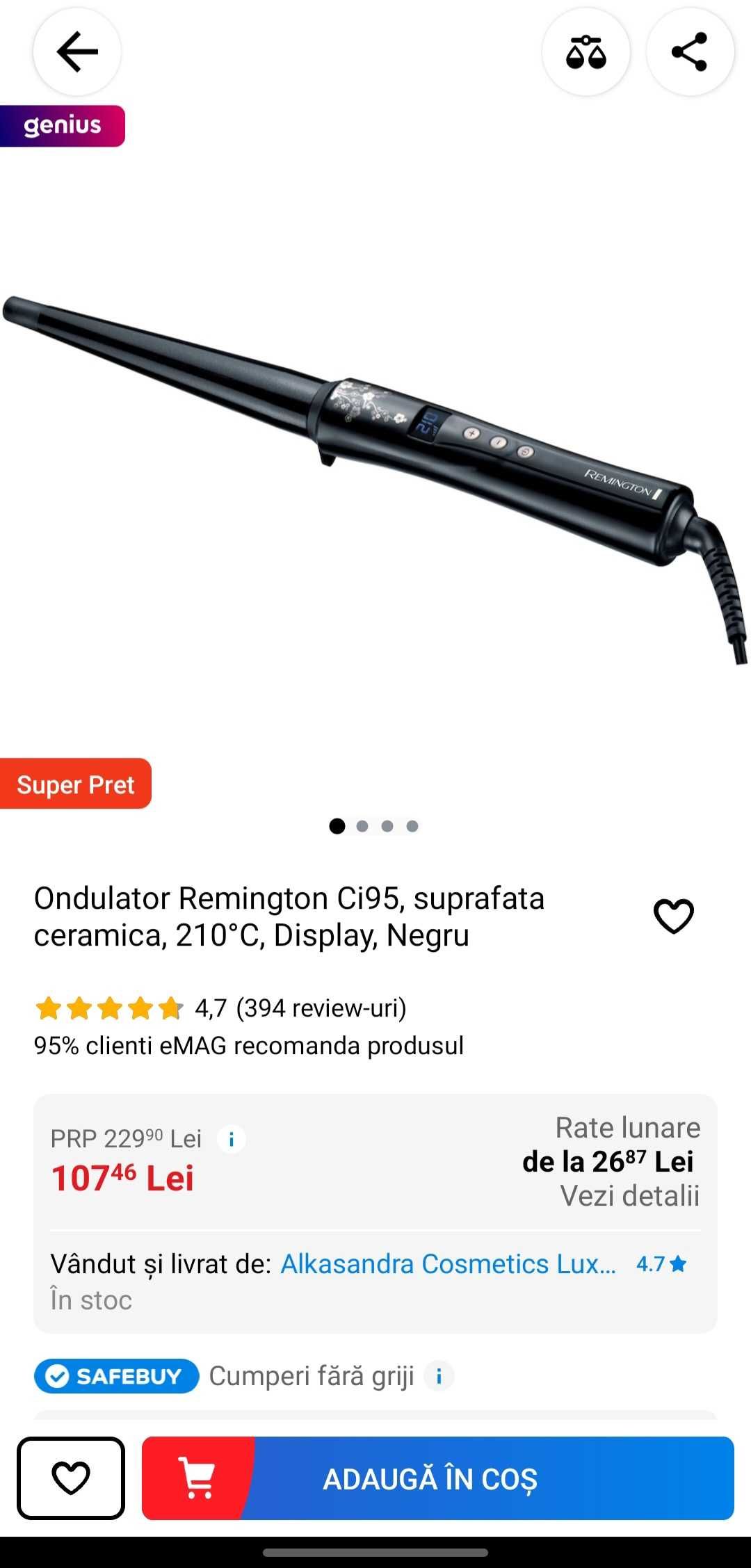 Ondulator pentru par Remington