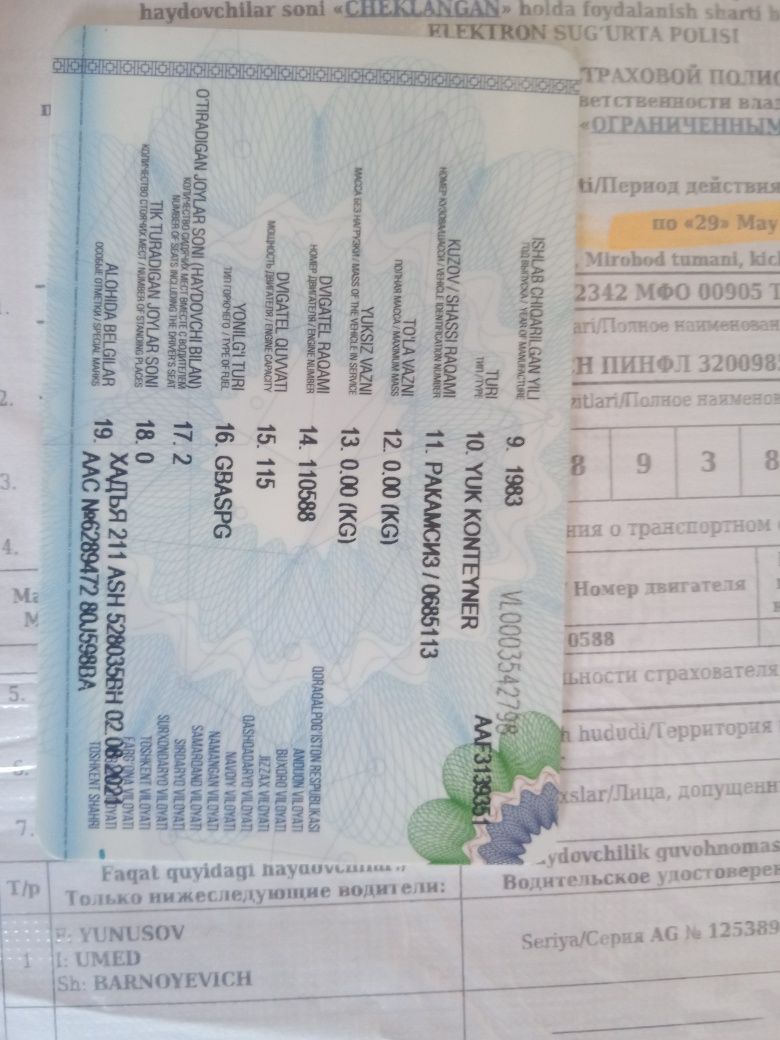 Gaz 53 avtomobil samasval sotigladi