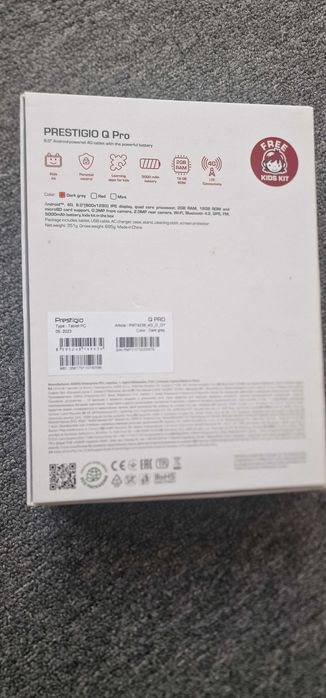 ТАБЛЕТ PRESTIGIO Q PRO 4G СИВ с протектори за деца