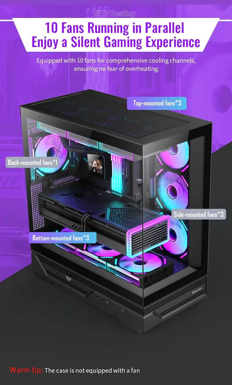 [НОВЫЙ] Корпус HUNTKEY MVP Destiny - Black (4x120mm ARGB fan)
