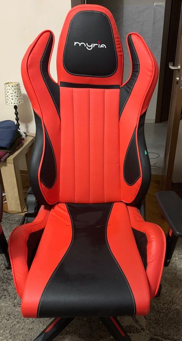 Scaun gaming MYRIA MG7408, negru-rosu