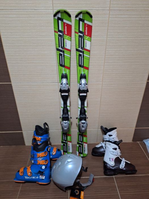 Schiuri copii elan 120cm -clapari/casca/bete