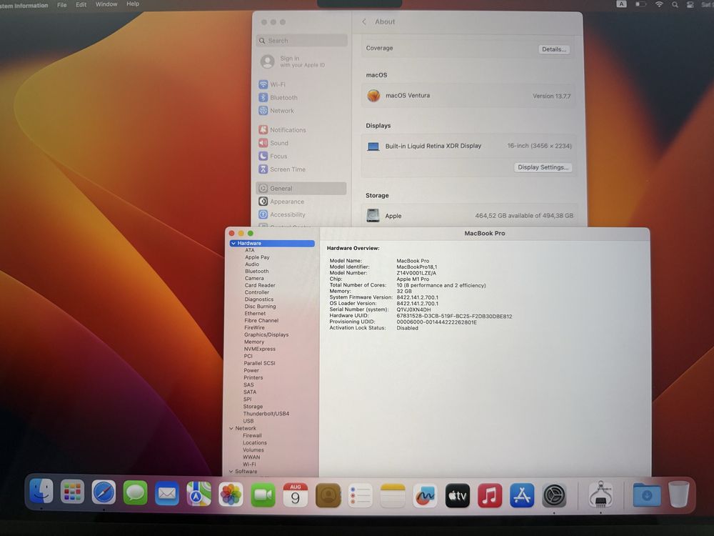 MacBook Pro 16" M1 Pro 32GB 512GB Гаранция