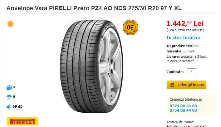 Anvelope noi 275/30R20 Pirelli P-zero (pz4)