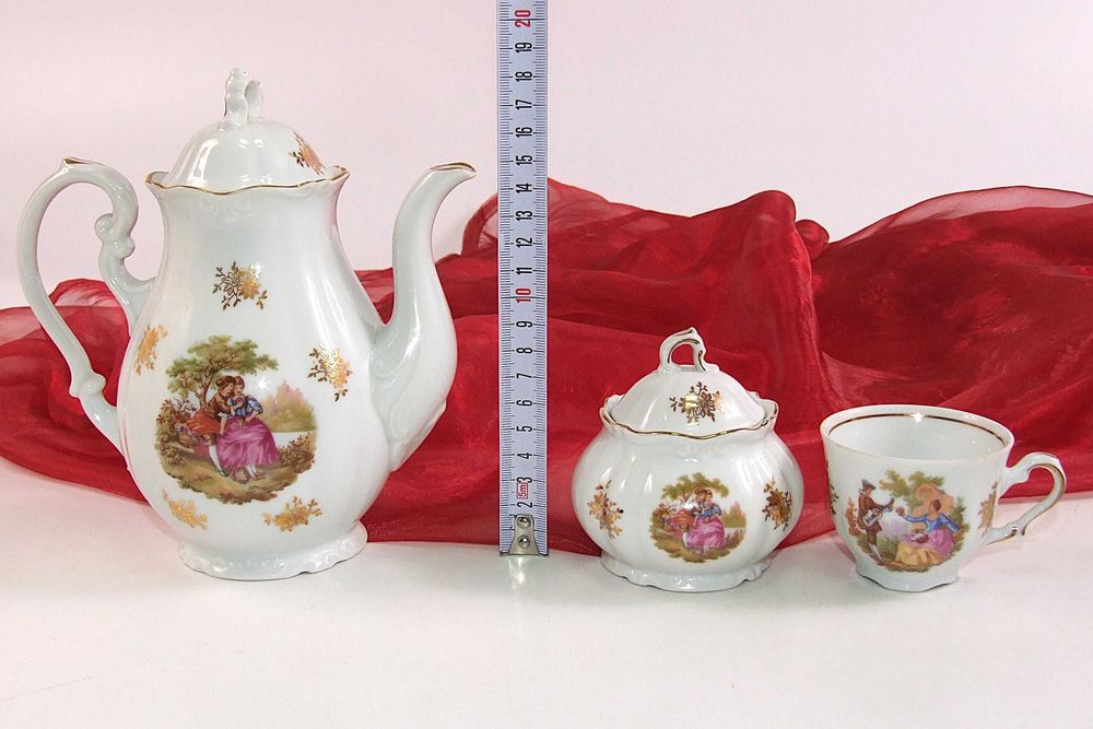 Serviciu portelan Baroque Creidlitz Bavaria, ceai-cafea, 14 piese NOU