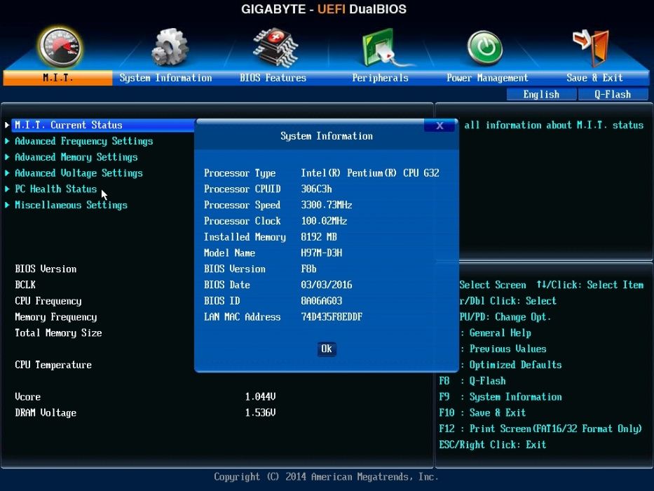 Procesor Intel Haswell Refresh, Pentium Dual-Core G3260 3.3GHz box