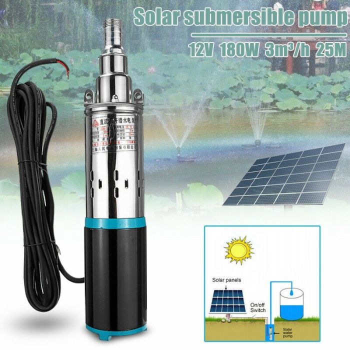 Pompă submersibilă solară 12V 180W 3m3 / h - 12V