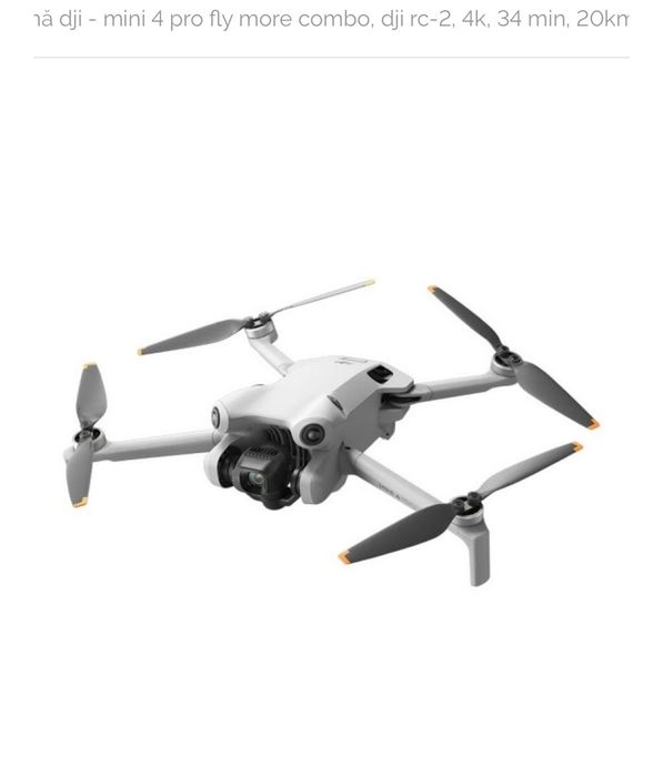 Drona/Noua DJI - Mini 4 Pro Fly More Combo, DJI RC-2, 4K, 34 min, 20km