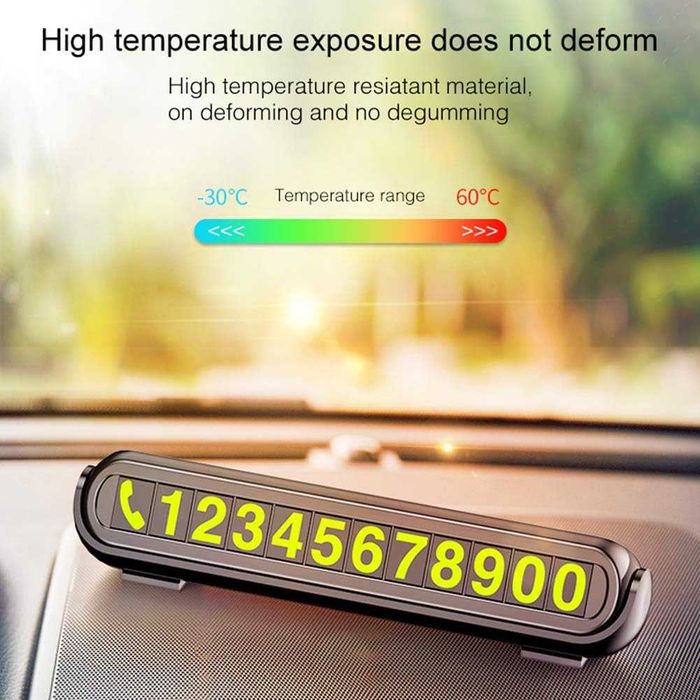 Numar telefon temporar pentru parcare autoadeziv reflectorizant 13 cm
