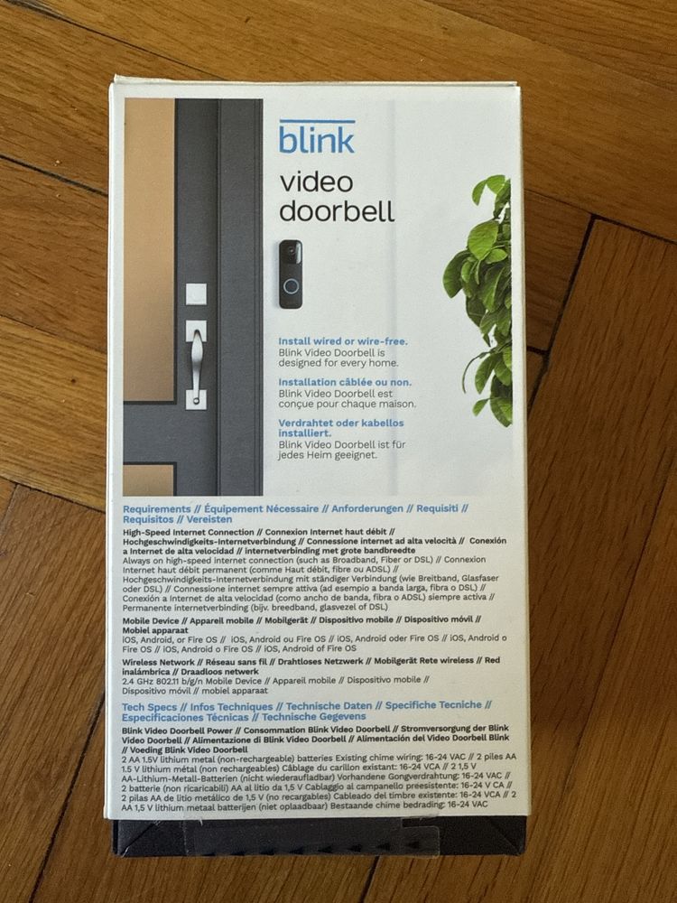 Blink Doorbell смарт звънец нов с камера и AI Alexa app нов